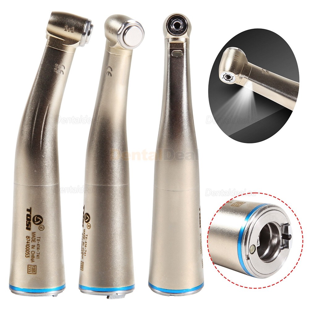 TOSI TX-414-741 Dental Fibre Optic 1:1 Contra Angle Handpiece E type