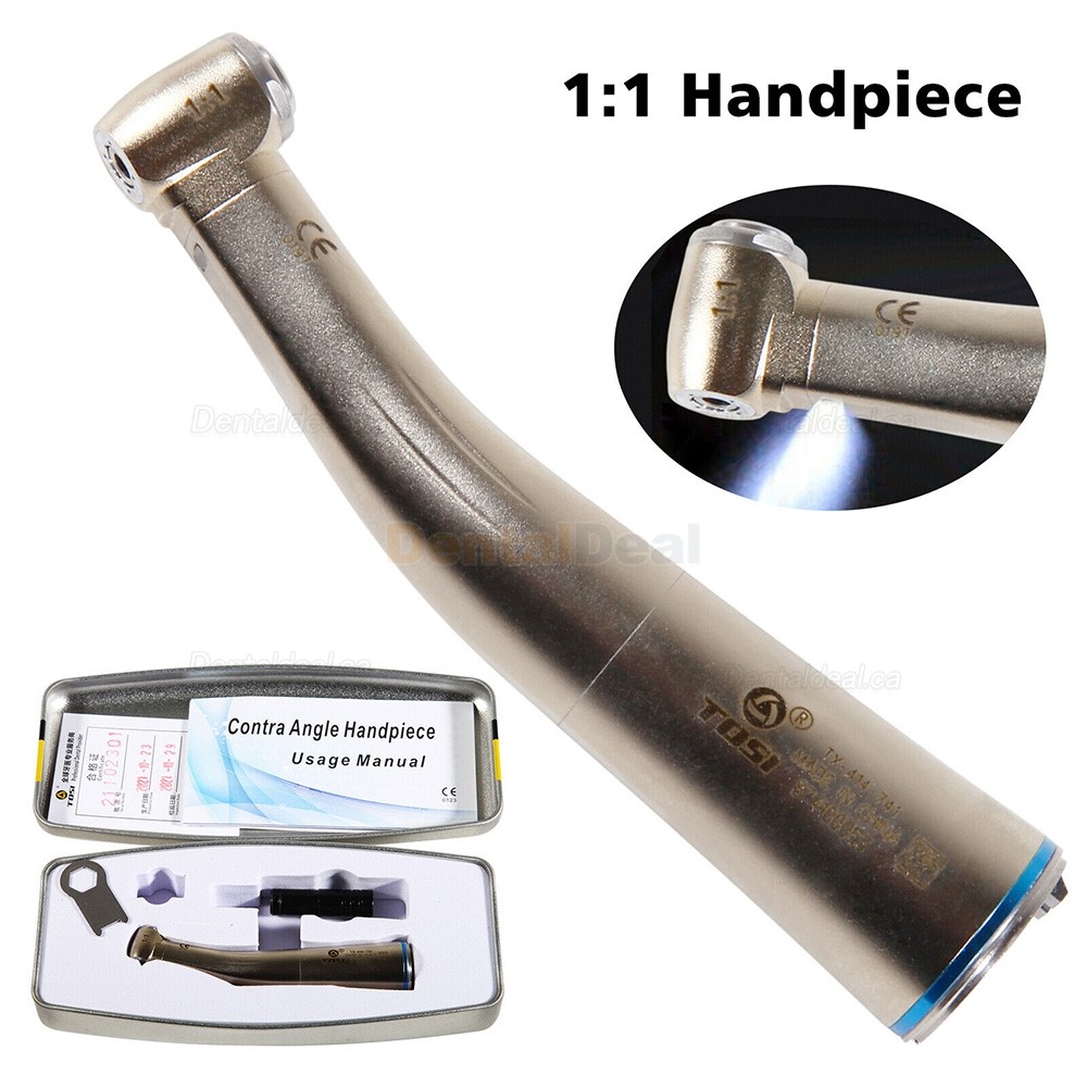 TOSI TX-414-741 Dental Fibre Optic 1:1 Contra Angle Handpiece E type