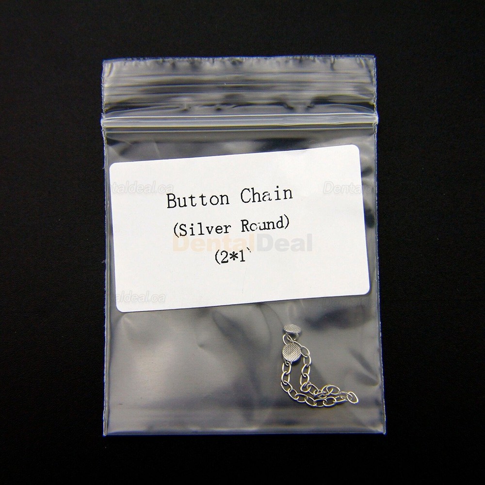 10Pcs Orthodontic Traction Chain Round Button with Chain Silver