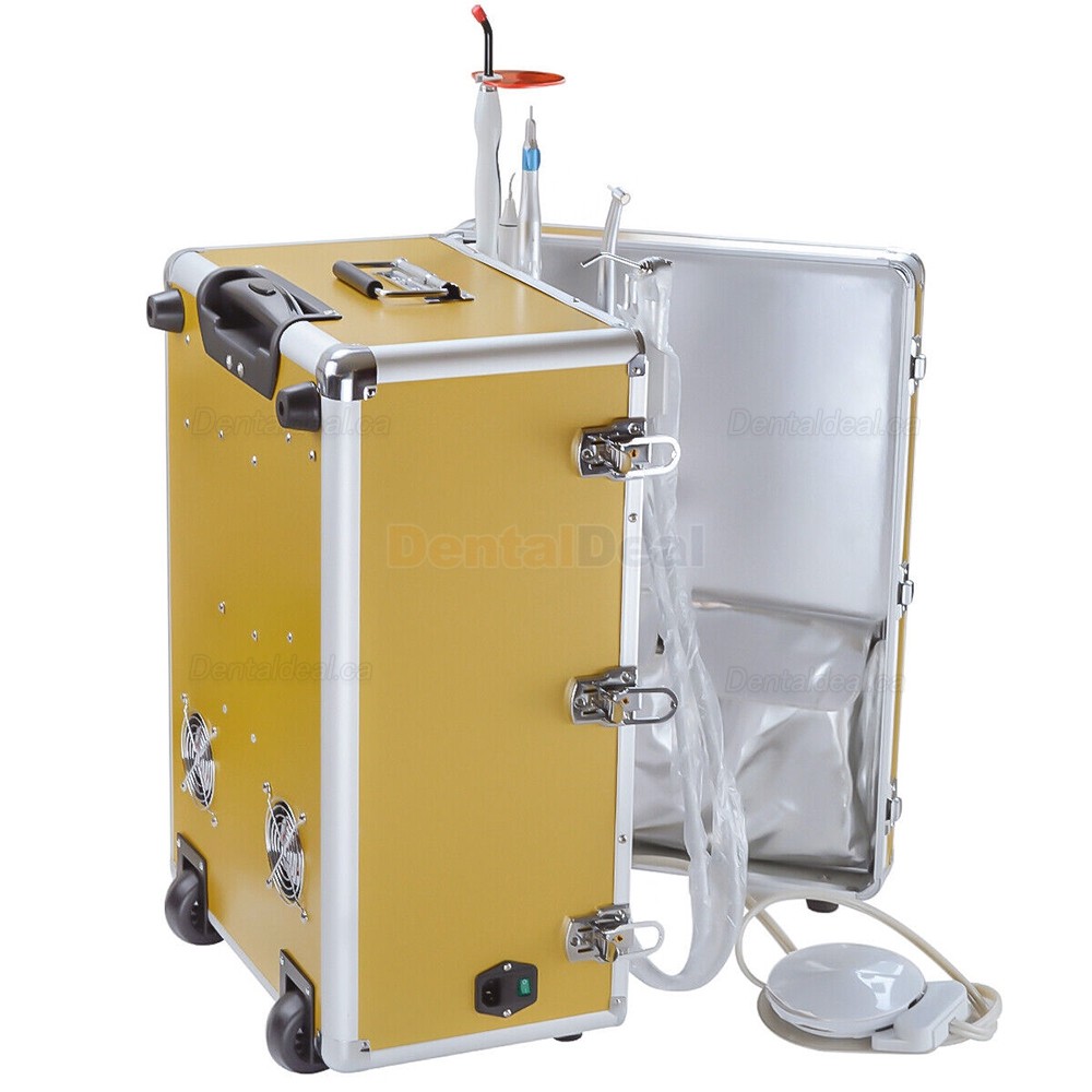 XS-341 Dental Portable Unit with Compressor +Curing Light+Scaler Handpiece 4H