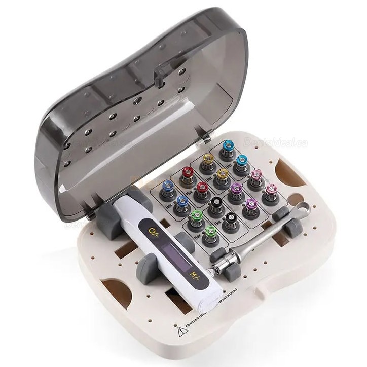 Electric Dental Universal Implant Torque Wrench Kit with 16Pcs Screwdrivers