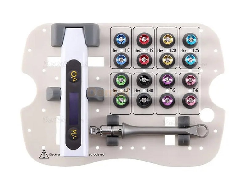 Electric Dental Universal Implant Torque Wrench Kit with 16Pcs Screwdrivers