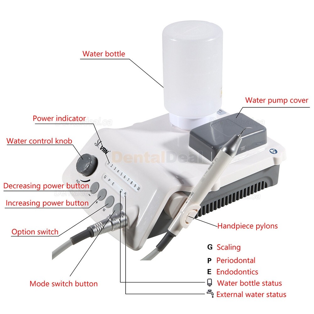 VRN&reg;A8 Dental Ultrasonic Scaler with Water Bottle and LED Light Fit EMS