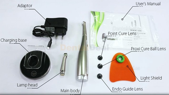 VRN VAFU Dental Wireless LED Curing Light 3200mw with Caries Detector