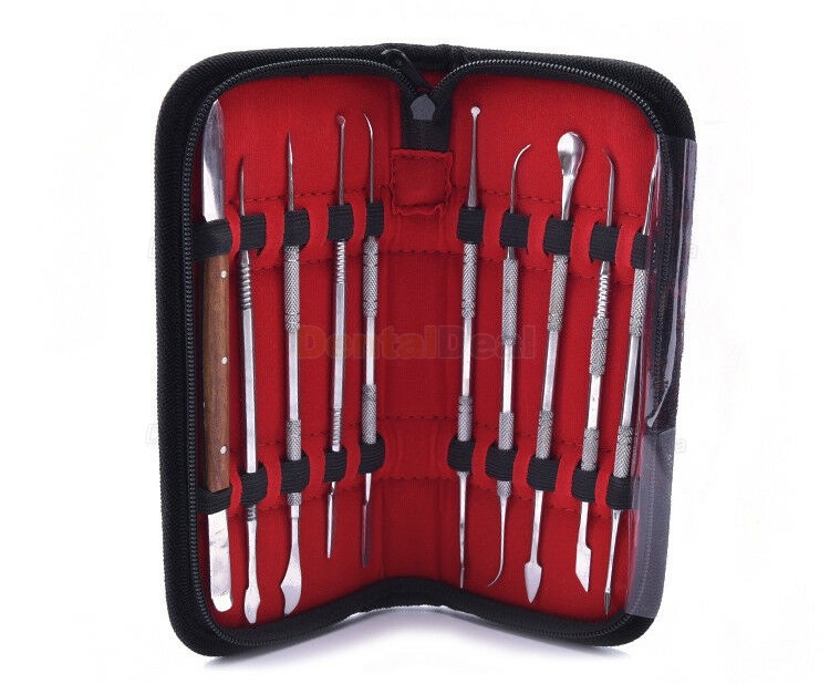 Stainless Steel Dental Lab Wax Carving Tools Set Sculpture Knife Kit