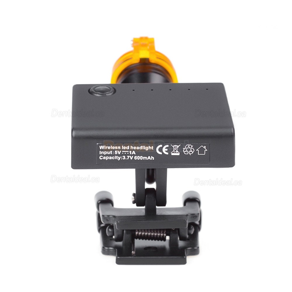 5W LED Wireless Clip-on Dental Headlight with Optical Filter