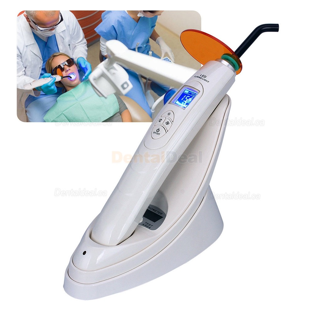 Dental LED Curing Light Cordless Resin Cure Lamp with Light Meter 2000mw/cm2