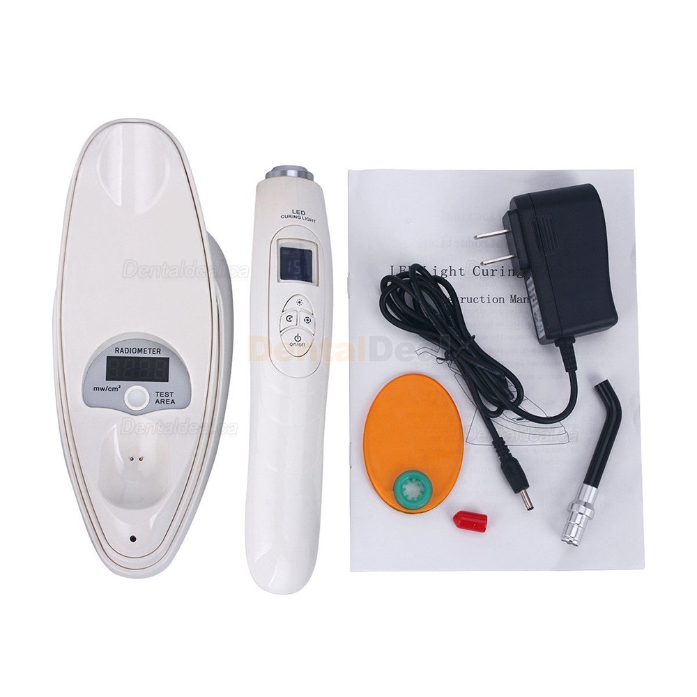 Dental LED Curing Light Cordless Resin Cure Lamp with Light Meter 2000mw/cm2
