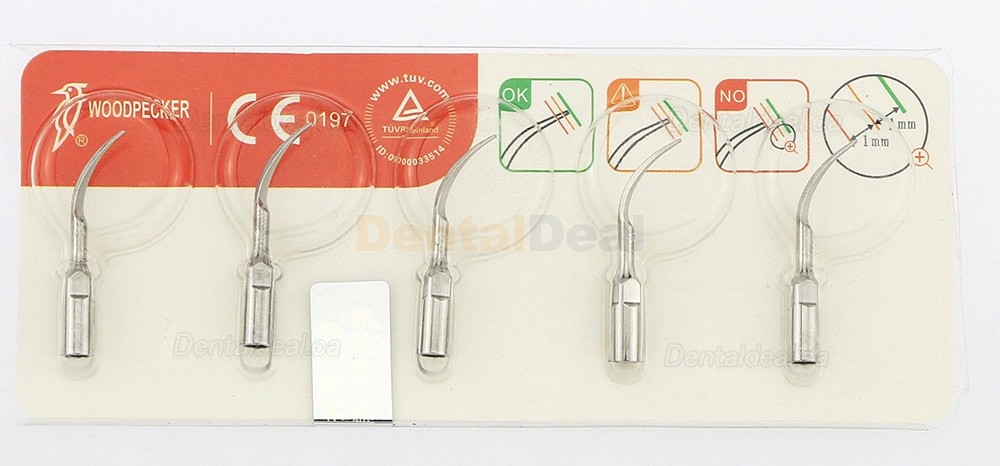 5Pcs Woodpecker P1 Dental Ultrasonic Perio Scaler Tips Fit EMS