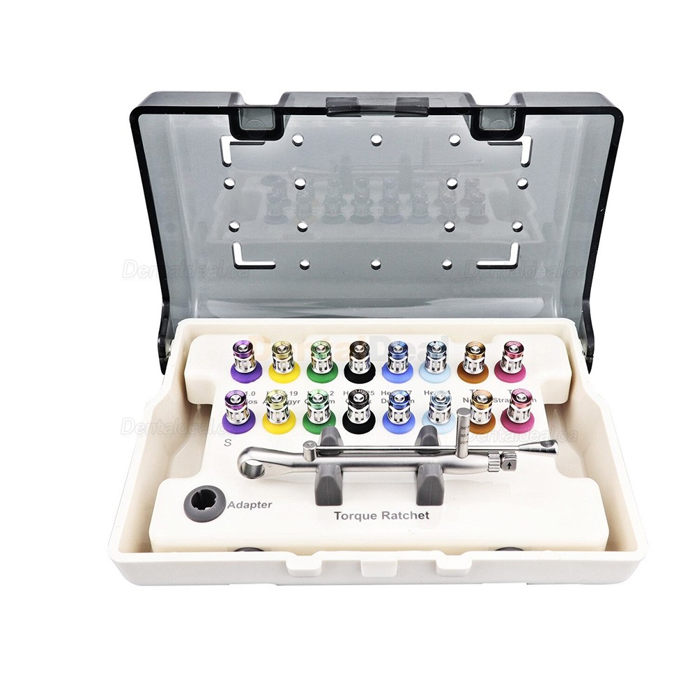 Universal Dental Implant Torque Wrench Ratchet 10-70NCM with Screwdriver Kit