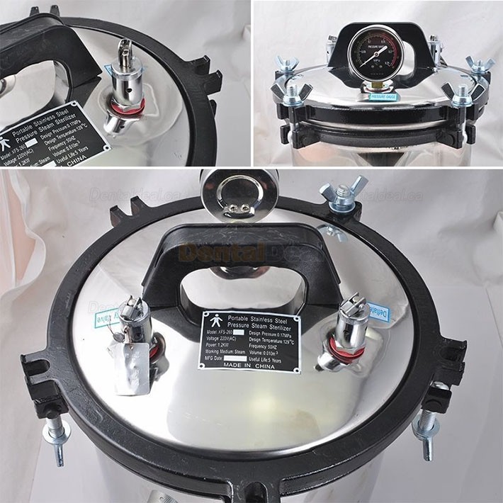 8L Small Portable Stainless Steel Autoclave Steam Sterilizer for Dental Medical