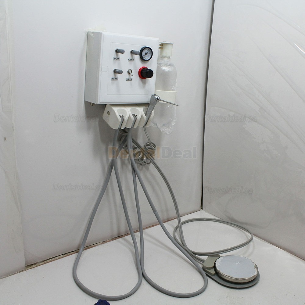 Wall-mounted Dental Turbine Unit with 3-way Syringe+ 2 Handpiece Tubes