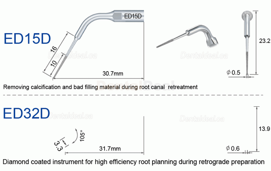 10Pcs Refine&reg; Ultrasonic Endo Tips E3D E4D E5D E10D E11D E12D E14D E15D Fit Woodpecker EMS