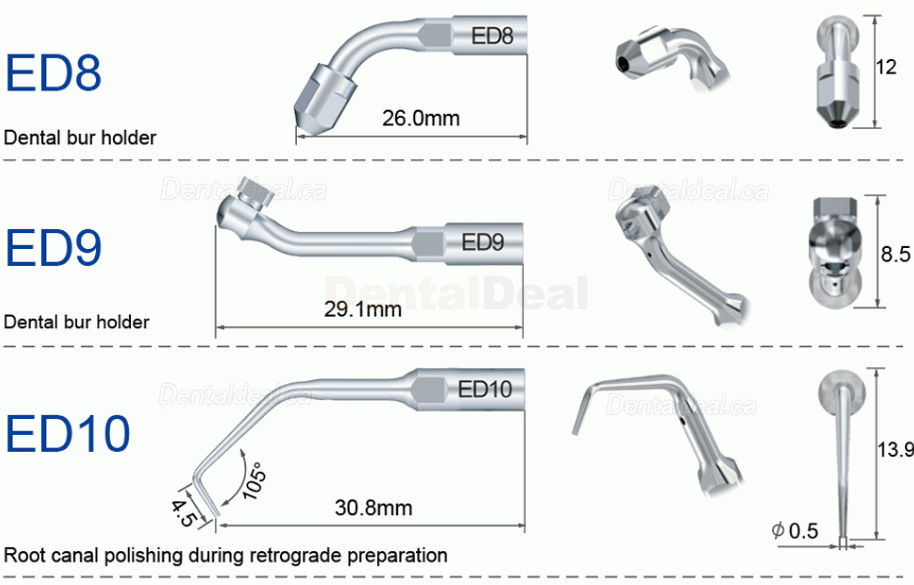 10Pcs Refine&reg; Ultrasonic Endo Tips E3D E4D E5D E10D E11D E12D E14D E15D Fit Woodpecker EMS