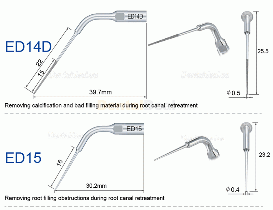 10Pcs Refine&reg; Ultrasonic Endo Tips E3D E4D E5D E10D E11D E12D E14D E15D Fit Woodpecker EMS